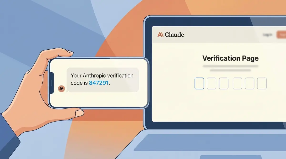 Xác minh SMS: phone nhận tin nhắn 6 số từ Anthropic, nhập vào trang Claude verification